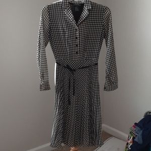 Ralph Lauren houndstooth pleated dress